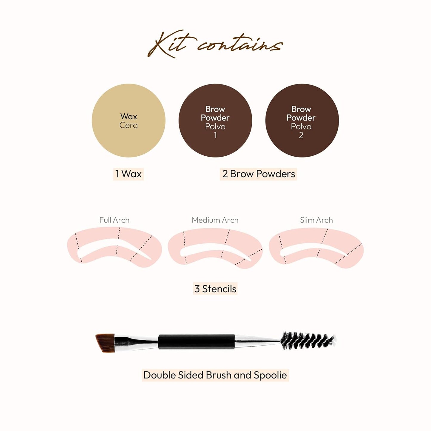 Ruby Kisses Eyebrow Kit w stencils BlackDarkBrown