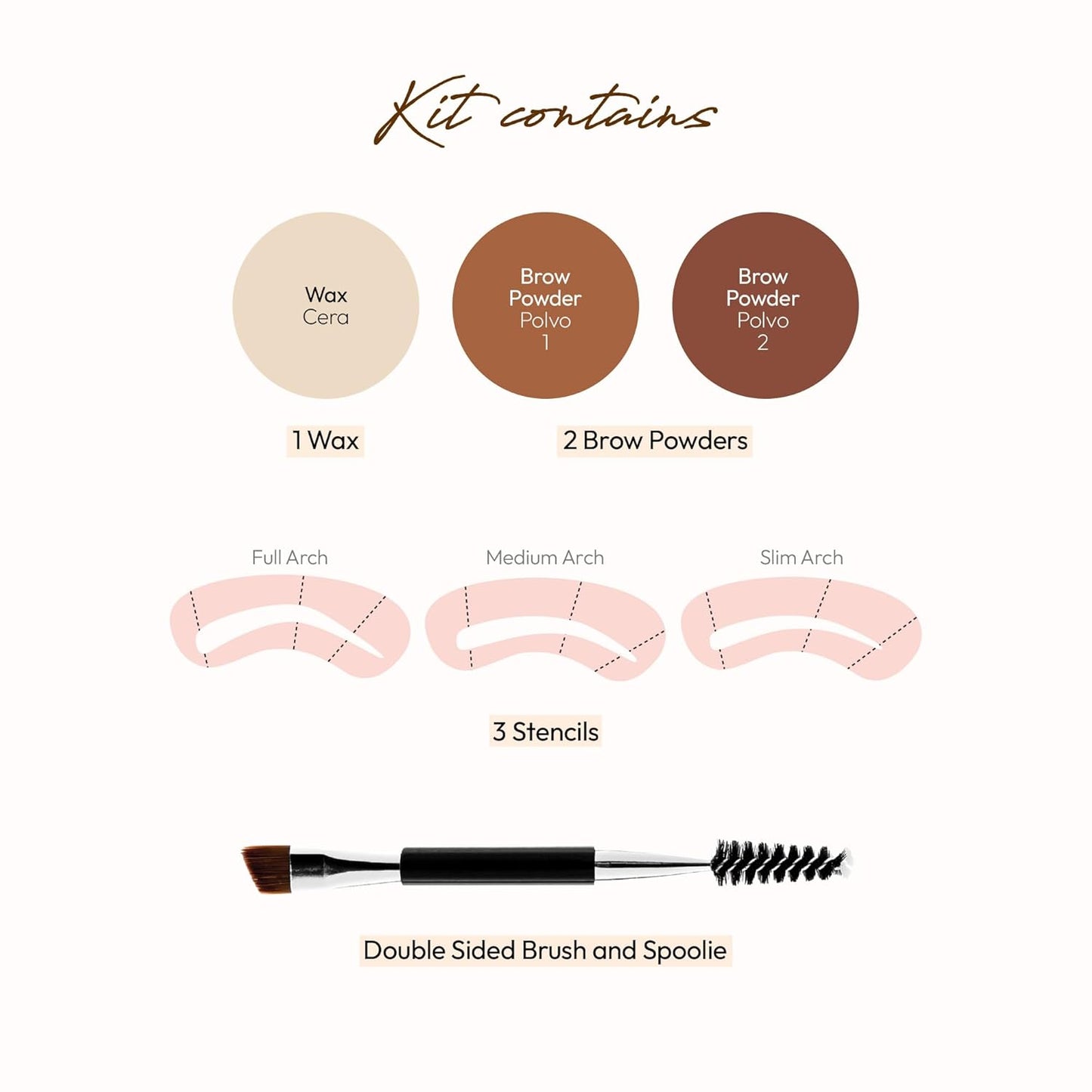 Ruby Kisses Eyebrow Kit w stencils DarkBrown