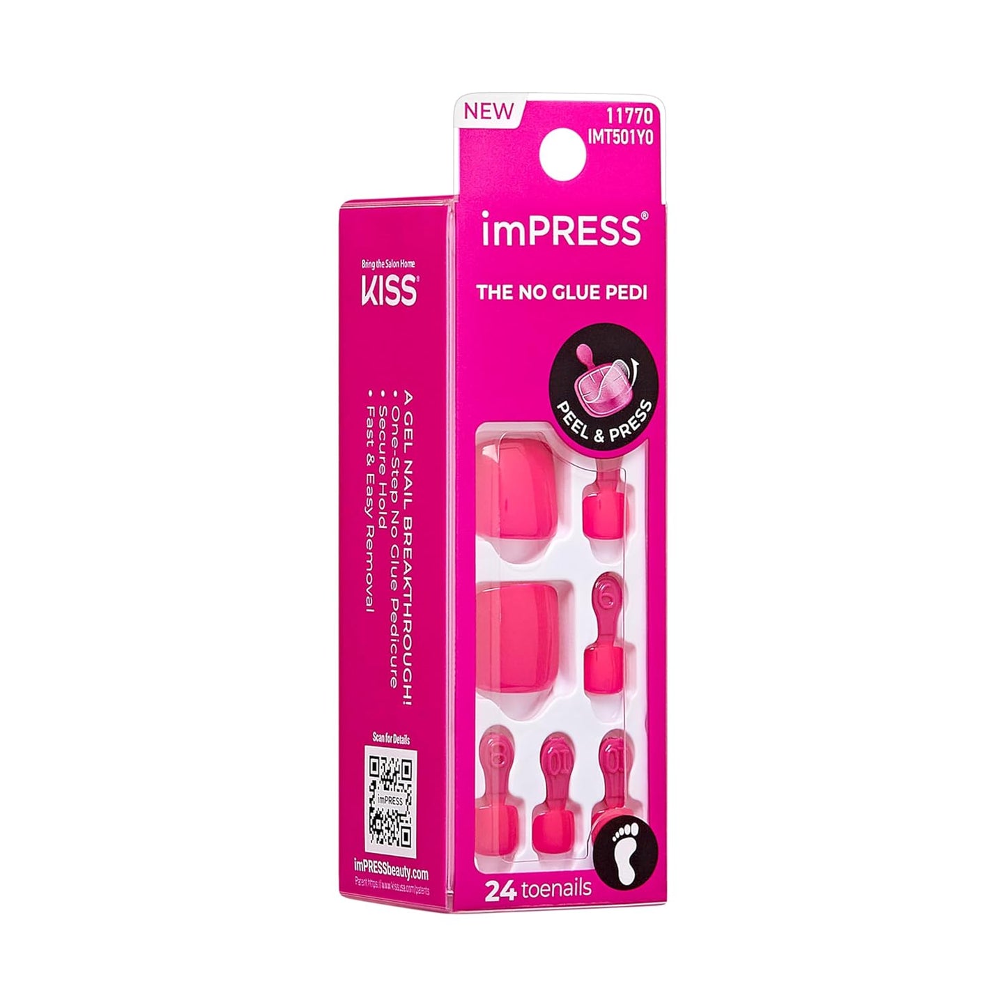 KISS imPRESS Toenails - Tickle Me Pink