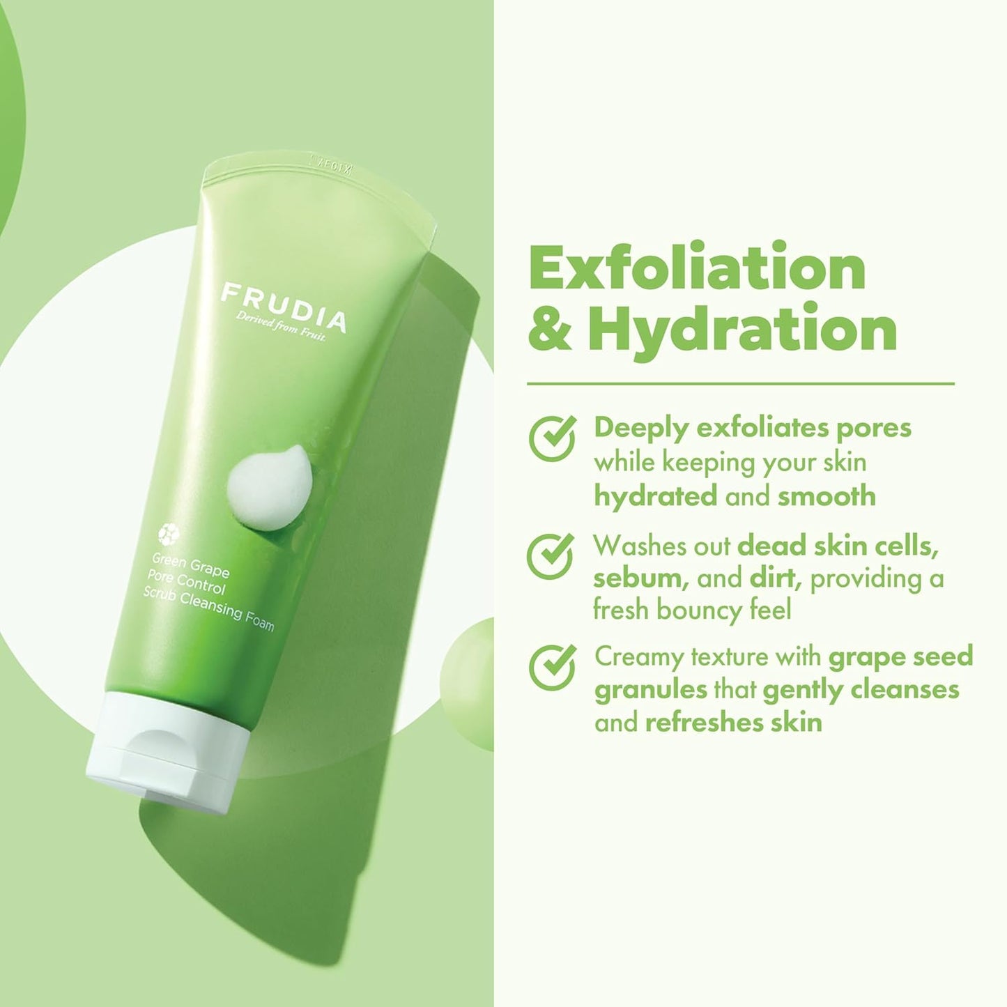 FRUDIA Green Grape Pore Control Scrub Cleansing Foam Mini