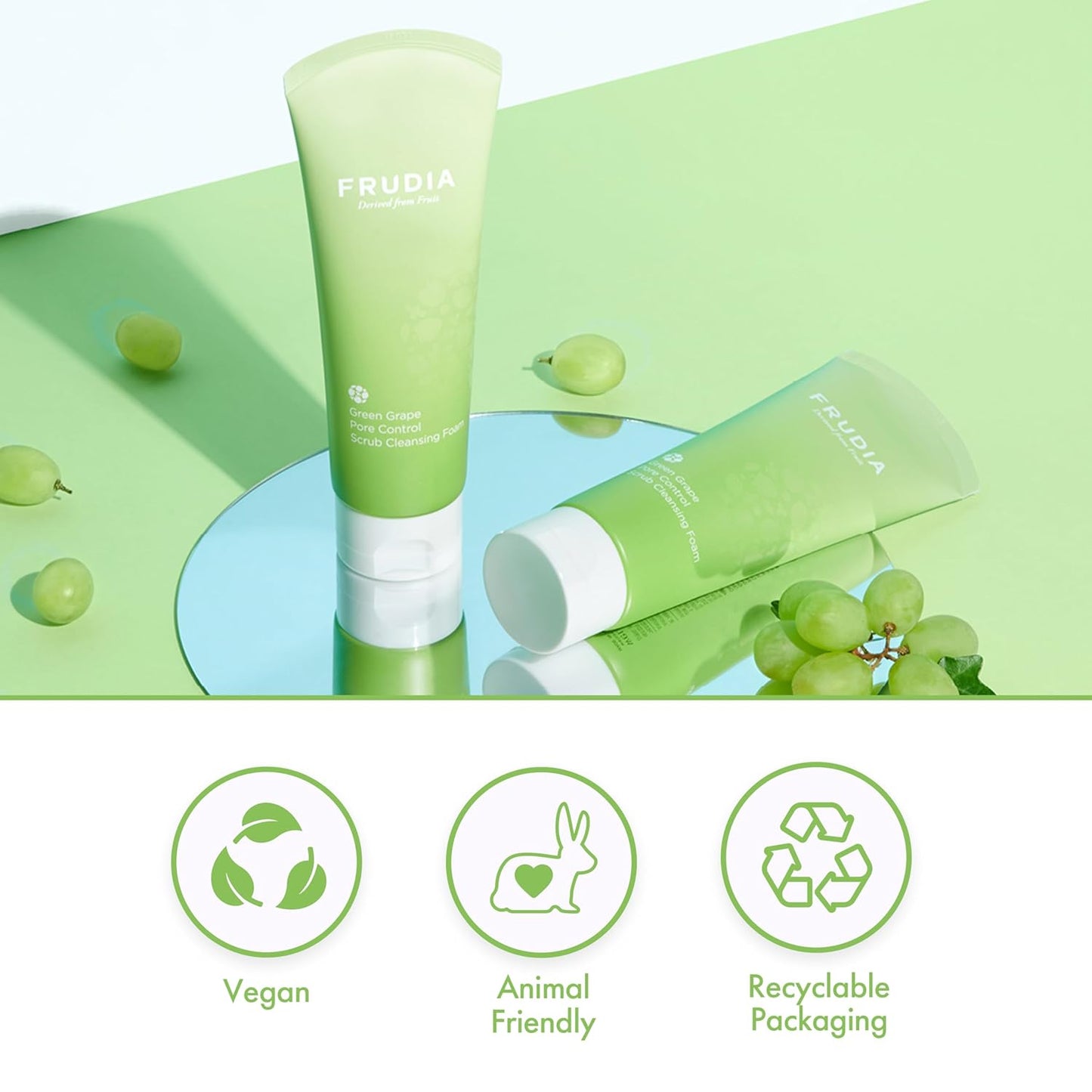 FRUDIA Green Grape Pore Control Scrub Cleansing Foam Mini