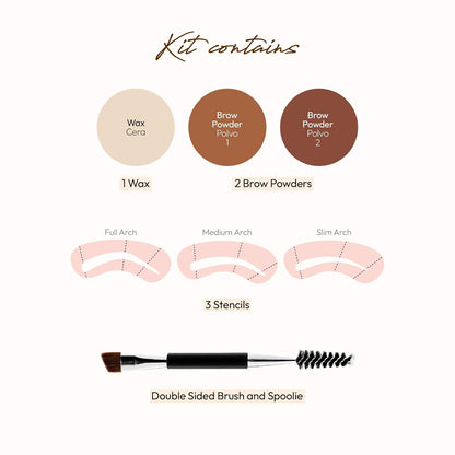 Ruby Kisses Eyebrow Kit w stencils DarkBrown