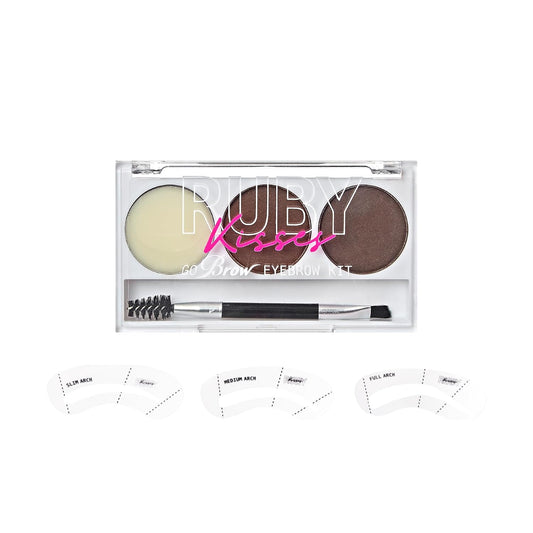 Ruby Kisses Eyebrow Kit w stencils BlackDarkBrown