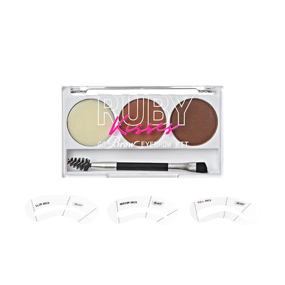 Ruby Kisses Eyebrow Kit w stencils DarkBrown