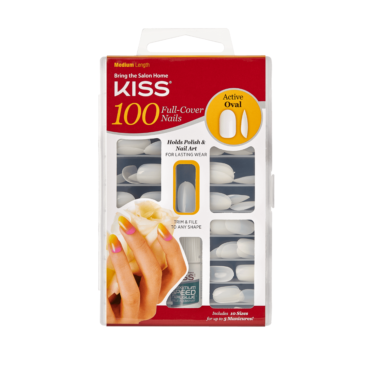 KISS 100 Nails - Active Oval Int l C (Full