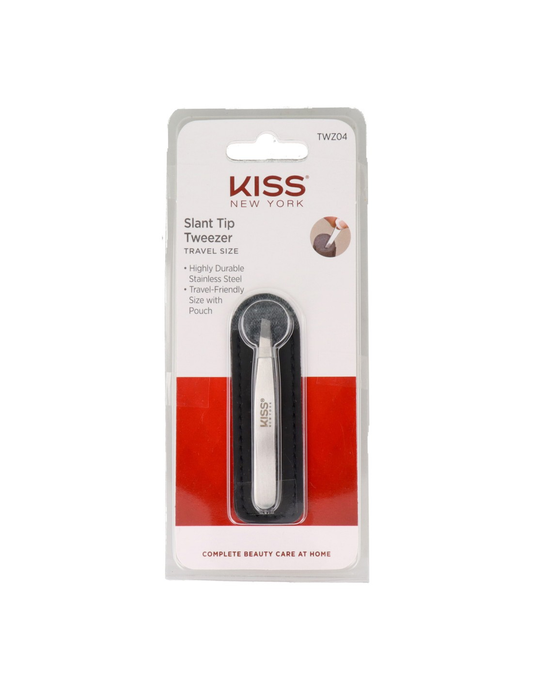 KISS NY TravelSize SlantTip tweezer w/pouch
