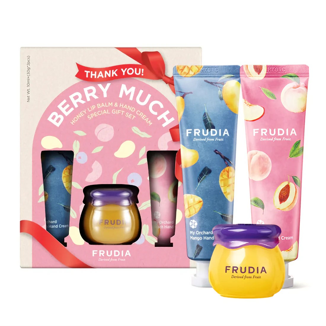 FRUDIA Honey Lip Balm & Hand Cream Gift Set THANK YOU BERRY MUCH